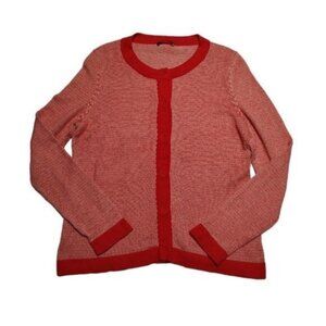 Red Wool Cashmere Snap Closure Cardigan Euro 42 Joseph Janard